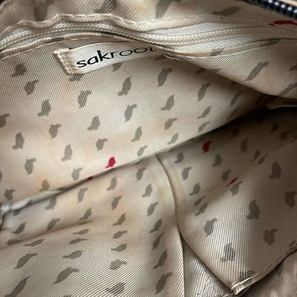 SAKROOTS Floral Wristlet Purse Handbag Braided Strap 10” W x 6 1/2”L - Picture 6 of 7